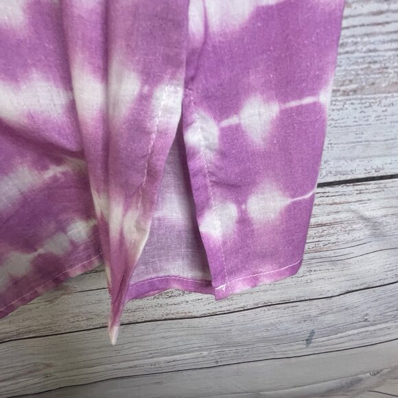 Catherines Blouse Size 2X Petite Purple Pink Soutache Trim Tunic Tie Dye BOHO - Picture 9 of 16